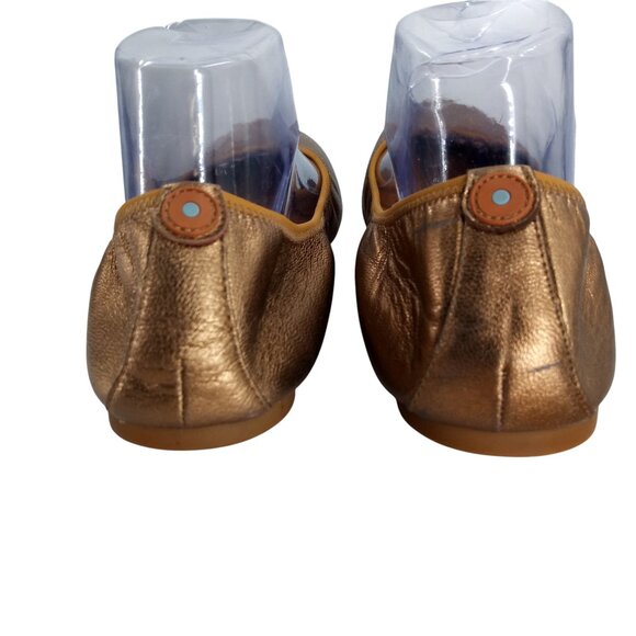 Juil The Flat Gold Bronze Leather Metallic Slip On Ballerina Flats Size 10 - Picture 5 of 14